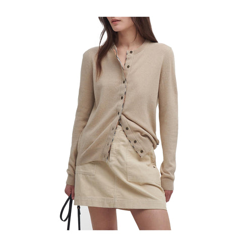 Barbour Cardigan Cardigan Donna con toppe sui gomiti Beige A24 - BARBOURLKN1076 - YE91 - 10 - Francavilla Moda